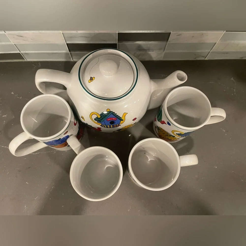 Vintage Garden Tea Party Set from Signature Floral Stoneware
